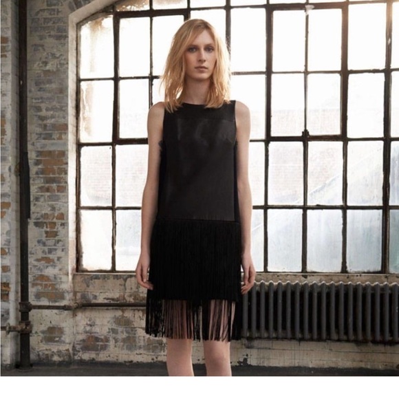 🎉4X HOST PICK🎉 Rag & Bone “Corina” Lambskin Leather Fringe Dress - Picture 7 of 10